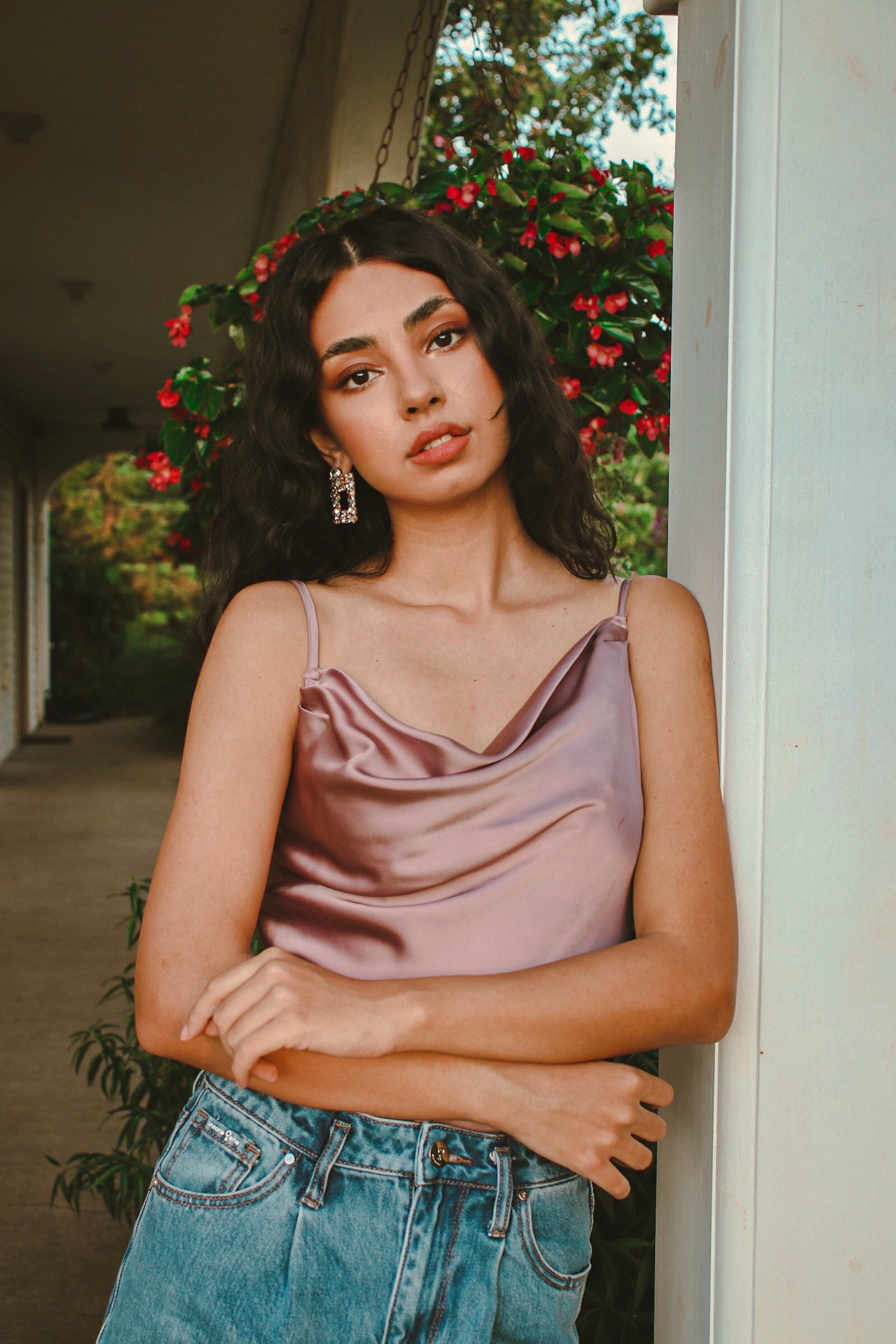 Vanessa Satin Bodysuit Mauve